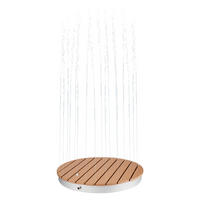 BODENDUSCHE CALIA - Teak - Teakfarben, Holzwerkstoff/Metall (70.5/8/70.5cm) - Home Deluxe