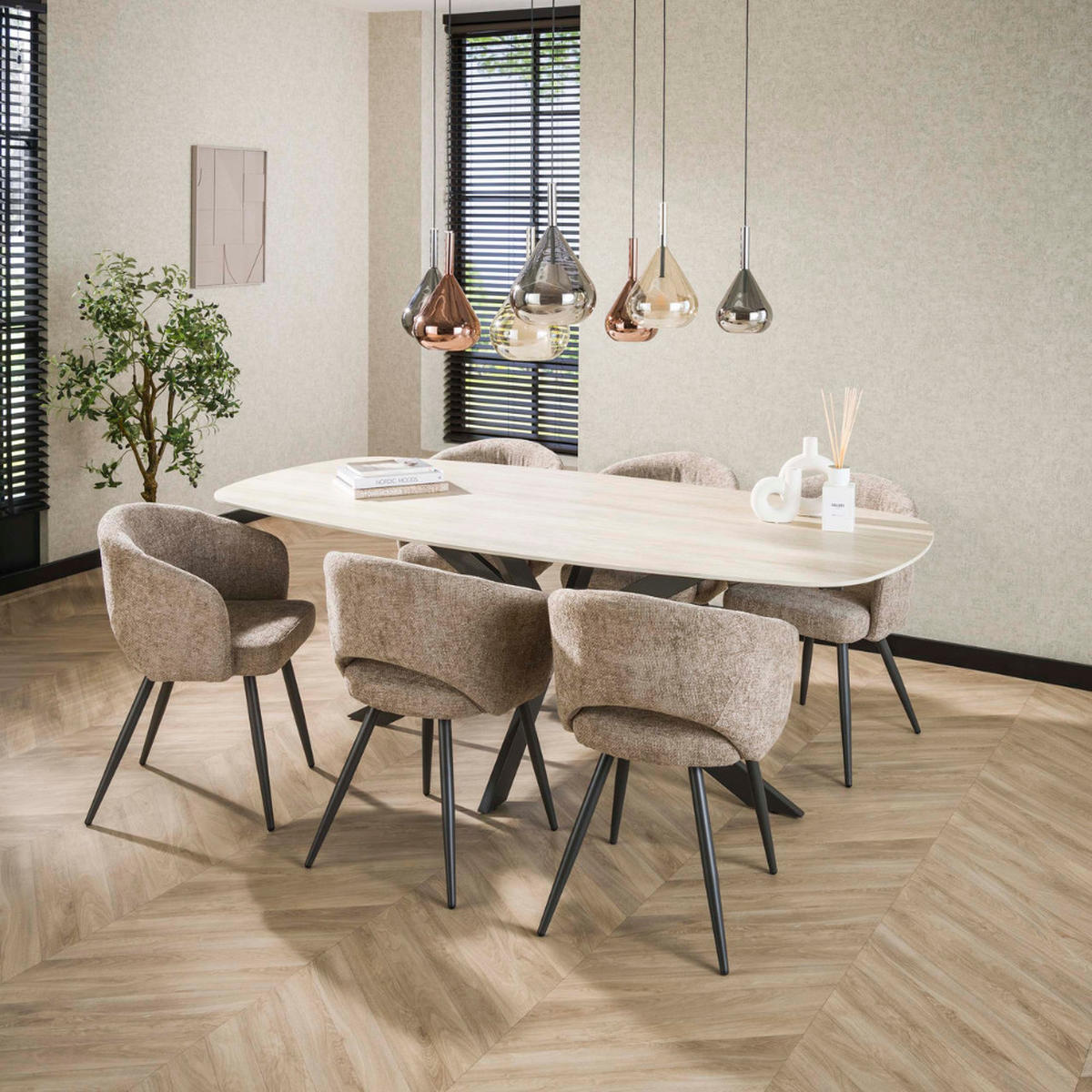 ESSTISCH ROMANO CROCE GRANDE Beige Keramiktisch 215cm - Beige, Keramik (215/105/77cm) - alesvelt