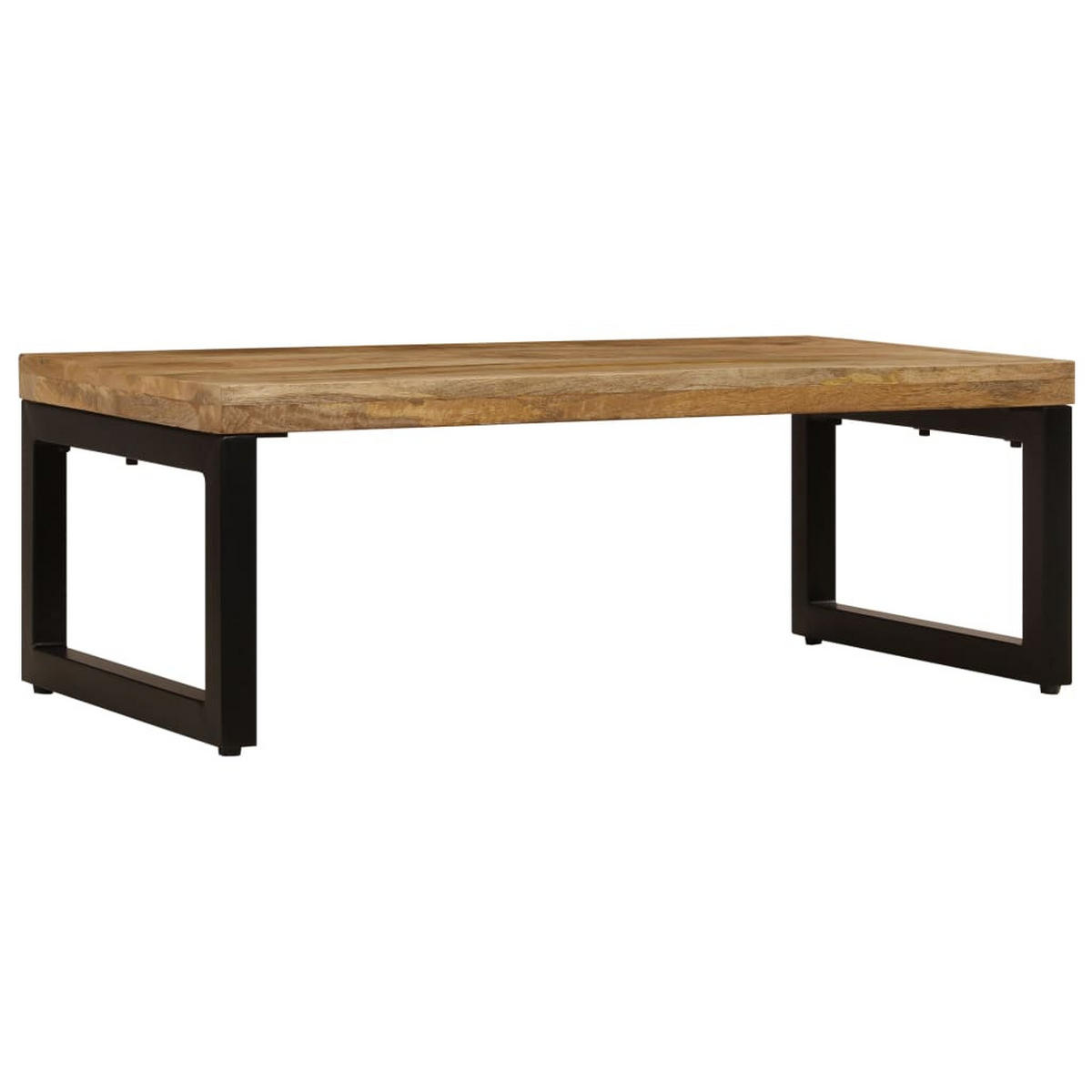 COUCHTISCH 100x50x35 cm Massivholz Mango und Stahl - Braun, Holzwerkstoff (100/50/35cm) - furnicato