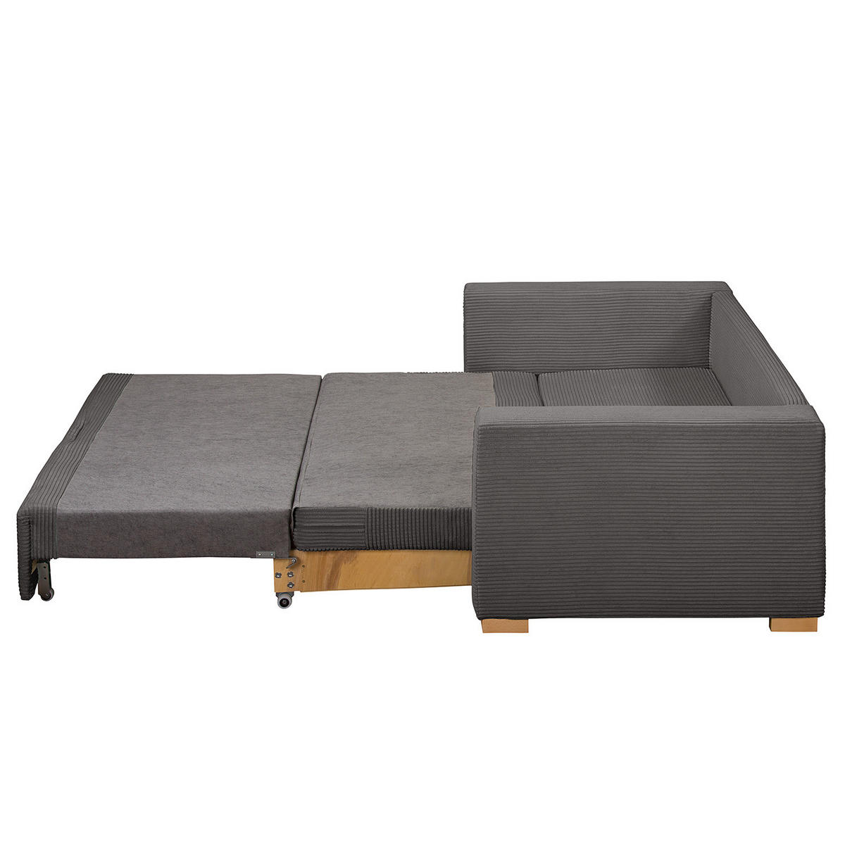SCHLAFSOFA - Buchefarben/Grau, Holz/Buchenholz (193/90/90cm) - home24