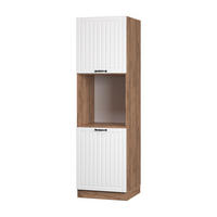 HERDUMBAUSCHRANK Fame-Line Weiß Landhaus 60 cm offen - Honigeiche/Weiß, Holzwerkstoff (60/206.8/58cm) - Vicco