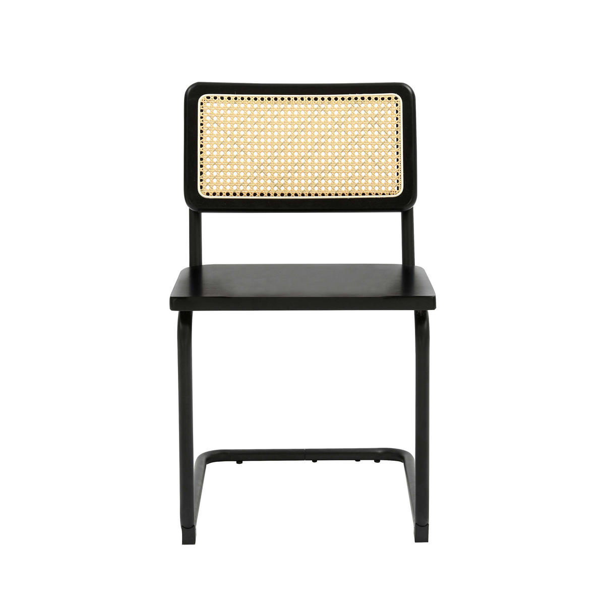 STUHL 2-tlg., Schwarz - Schwarz, Holzwerkstoff (48/79/55cm) - Oviala