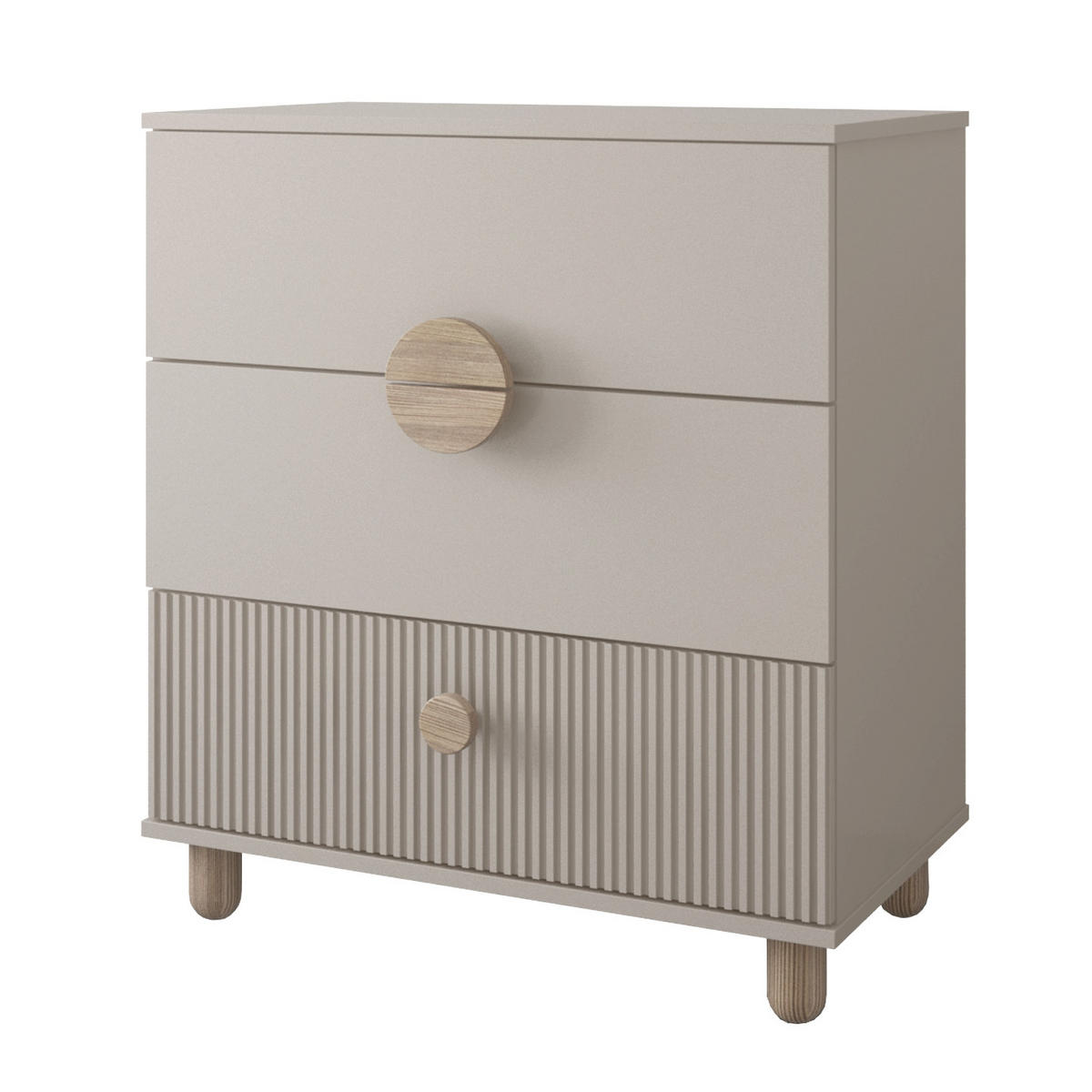 KINDERKOMMODE Bebella - Beige, Naturmaterialien (48/90/80cm) - kiki design