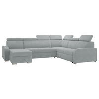 WOHNLANDSCHAFT Oslo 2rR2pLC - Silberfarben/Grau, Holz/Kunststoff (315/85/250cm) - MIRJAN24