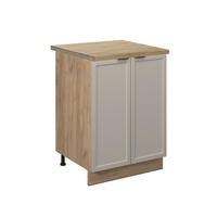 KÜCHENUNTERSCHRANK Fame-Line GrauBeige 60 cm, AP Eiche - Honigeiche/Eiche Wotan, Holzwerkstoff (60/82/60cm) - Vicco