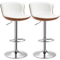 BARHOCKER 2er-Set Creme 50.0/46.0/106.0 cm - Creme, Leder (46/106/50cm)