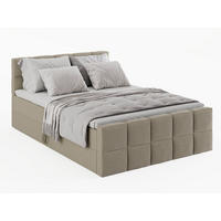 KONTINENTALBETT Vanessa 206/223 cm, in Beige, Bouclé-Stoff, Bettkasten, Matratze, Topper - Beige, Textil (200/220cm) - Barchello