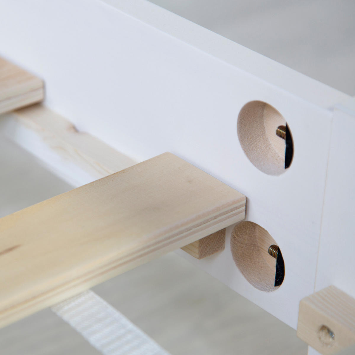HOLZBETT Weiß 90/200 cm mit Lattenrost - Weiß, Holz (90/200cm) - Homestyle4u