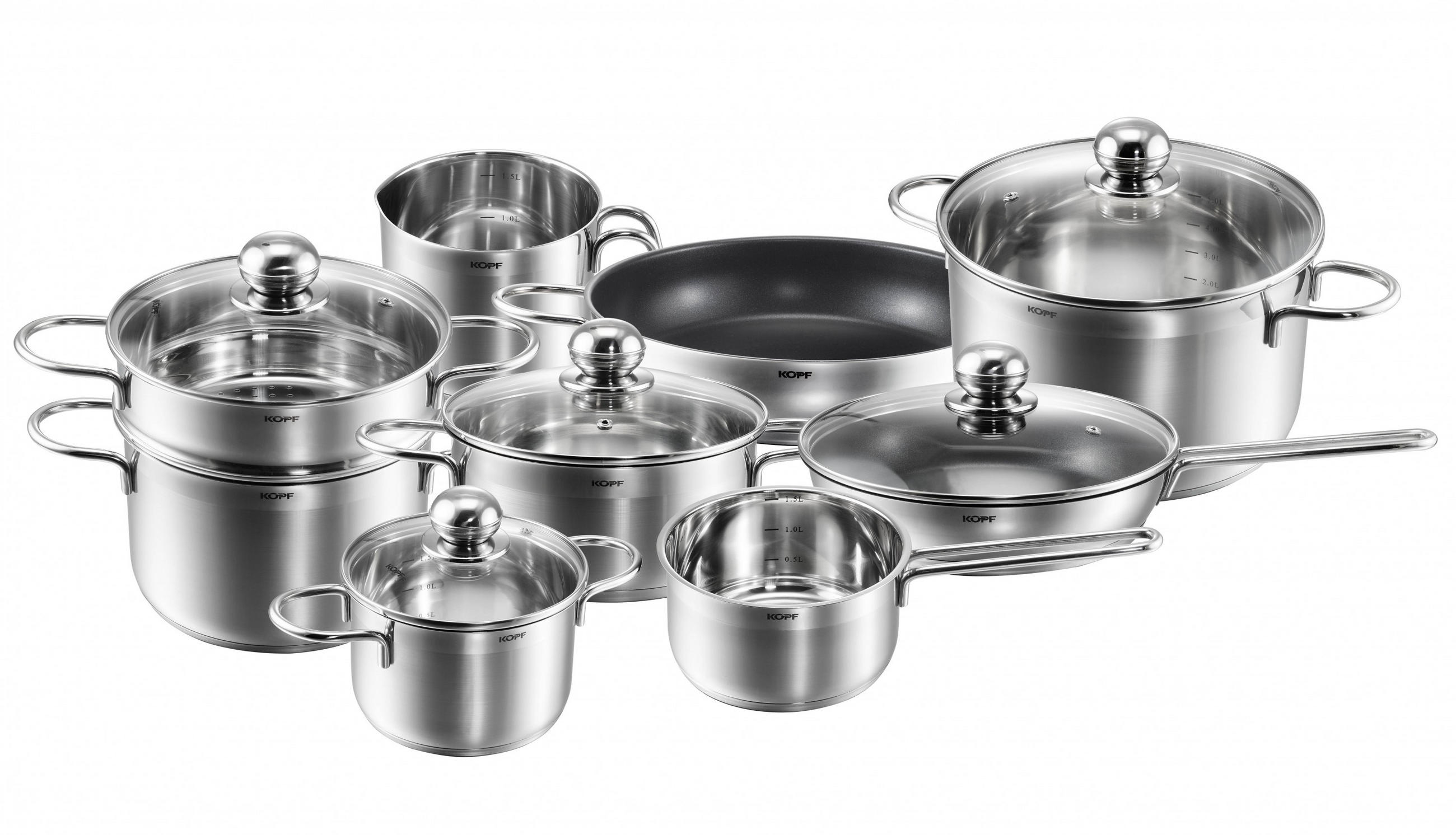 Kopf Topfset Silber