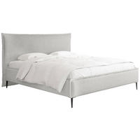 POLSTERBETT Pillow Rise mit Bettkasten, Lattenrost & hohen Metallfüßen in Grau Chenille 120x200 cm - Birkefarben/Schwarz, Holz/Holzwerkstoff (120/200cm) - WFL GROUP