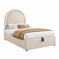 KINDERBETT mit Stauraum 90x200 cm PU Beige inklusive Matratze - Beige, Metall (90/200cm) - Meubliv