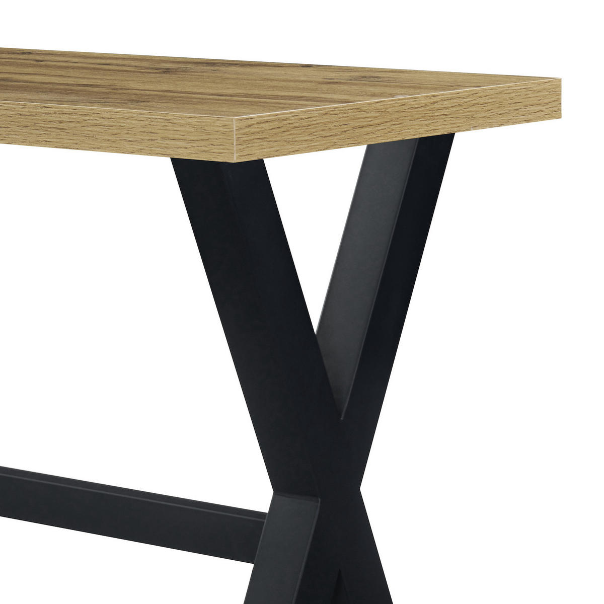 BARTISCH ARNE 120/60/105 cm - Hellbraun/Schwarz, Holzwerkstoff/Metall (60/120/105cm) - DUBI Möbel