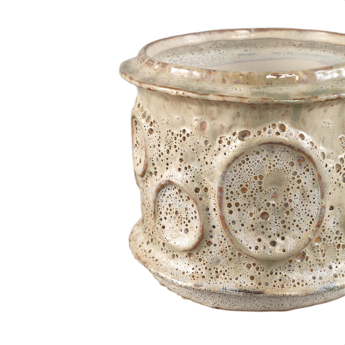 TOPF Gregorie Beige 19/19/17cm - Beige, Keramik (17cm) - PTMD Collection