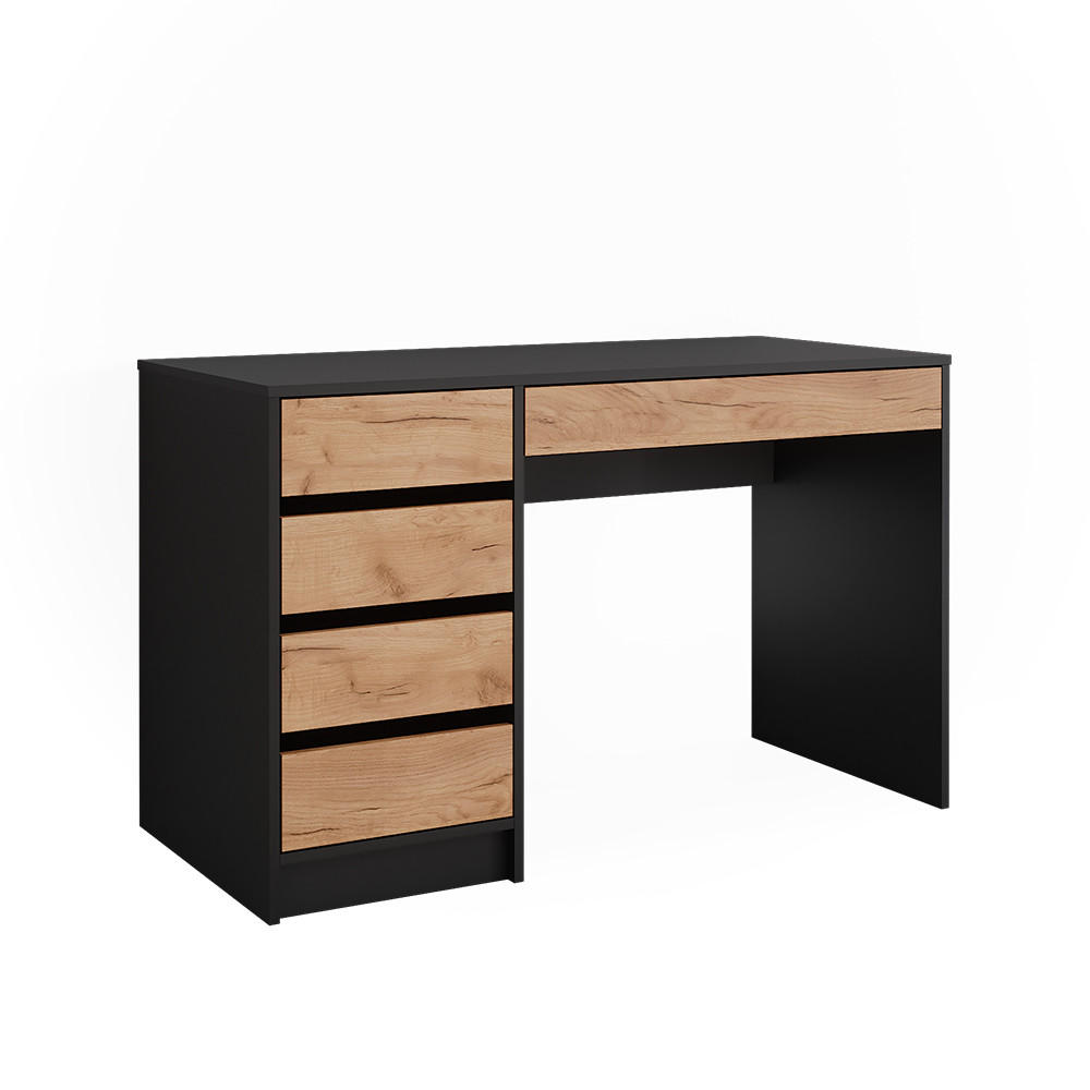 SCHMINKTISCH Sherry Anthrazit/Goldkraft Eiche 120 x 75 cm ohne Spiegel - Anthrazit/Eiche Wotan, Holzwerkstoff (120/55/75cm) - Vicco