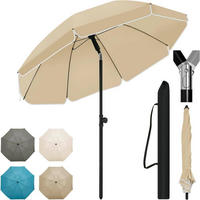 SONNENSCHIRM, Balkonschirm Strandschirm UV-beständig wasserdicht - Taupe, Metall (155/155cm) - Woltu