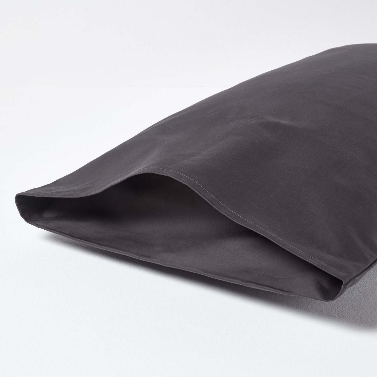 KISSENBEZUG Premium, Ägyptische Baumwolle, Fadendichte 1000 - Anthrazit, Textil (48/74cm) - Homescapes