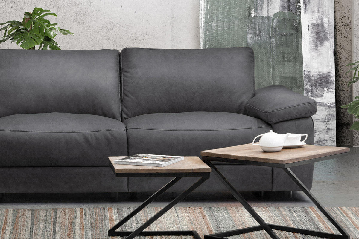 ECKSOFA XL MOTOR. RELAXFUNKTION LOLA Grau Webstoff - Schwarz/Grau, Textil (304/178cm) - KAWOLA