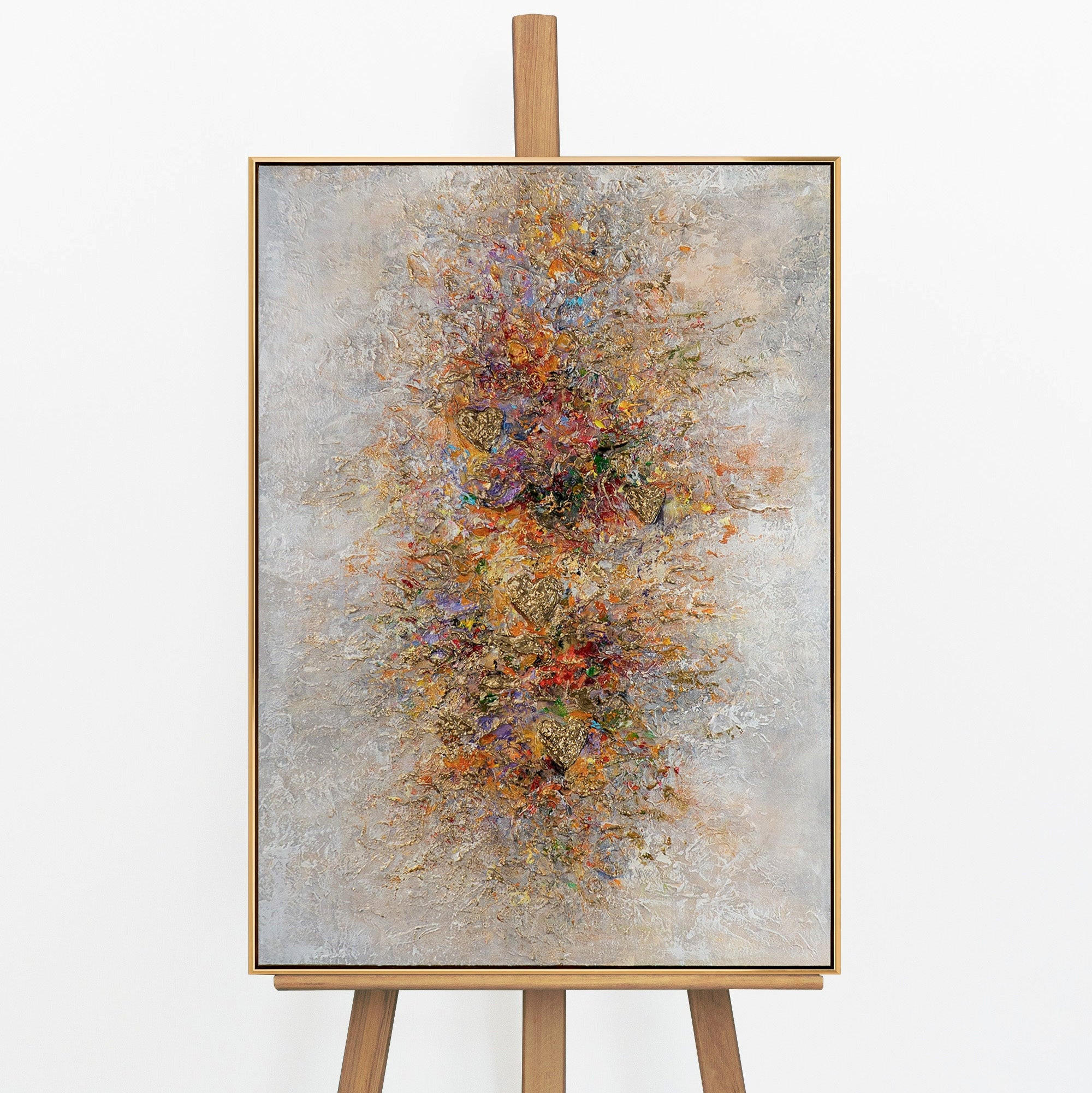 GEMÄLDE Palette des Lichts Schattenfugenrahmen Gold 70x50 cm - Goldfarben, Holz (70/50cm) - YS-art gallery