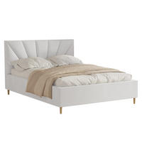 POLSTERBETT AINA 140x200 cm Madryt 920, 34 Holzlatten, Kopfteil 104 cm - Weiß, Textil (140/200cm) - Lookway
