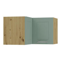 ECKHÄNGESCHRANK Kvantum W12/60/36 Mint Matt / Eiche Artisan Matt 60 / 60 / 36cm - Eiche Artisan/Mintgrün, Holz/Holzwerkstoff (60/36/60cm) - Feldmann-Wohnen