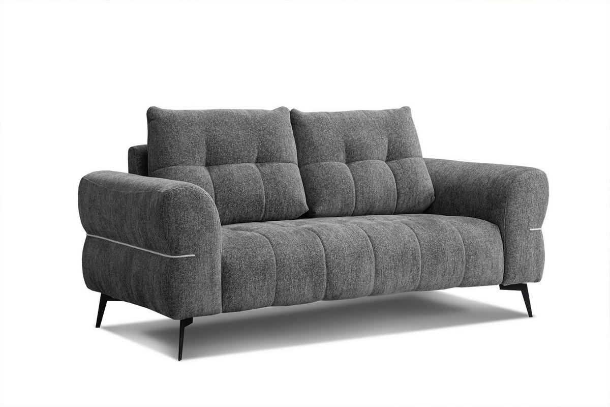 SOFA SALVINI 2,5-Sitzer, graphitfarben - Schwarz/Graphitfarben, Holzwerkstoff/Textil (176/88/99cm) - Courtois Laville