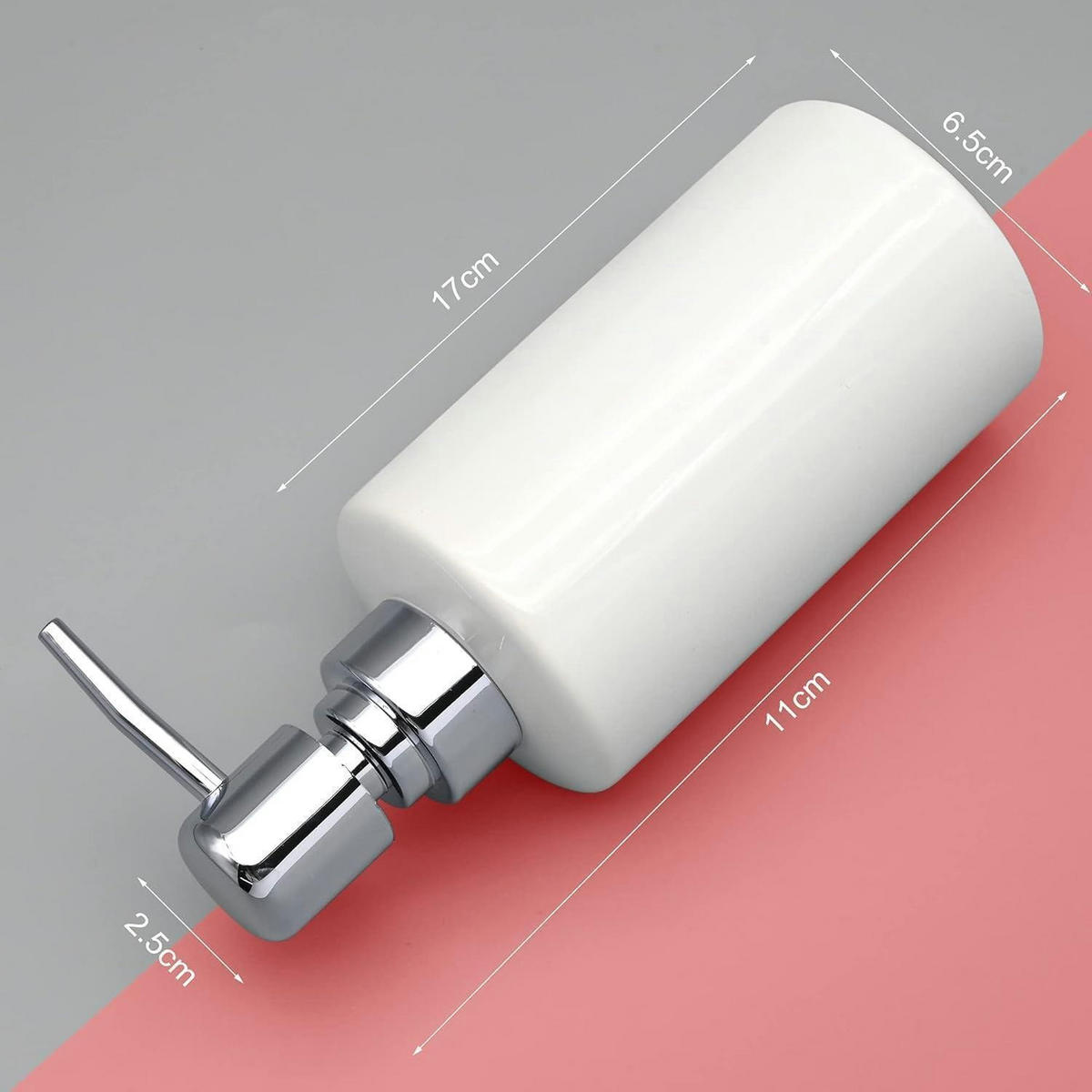 SEIFENSPENDER Keramik Weiß 300 ml - Weiß, Keramik (6.6/17/17cm)