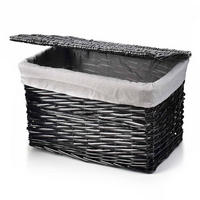 KORB Pino grau 51/32/32 cm Weide - Schwarz, Naturmaterialien (51/32/32cm) - Mondex