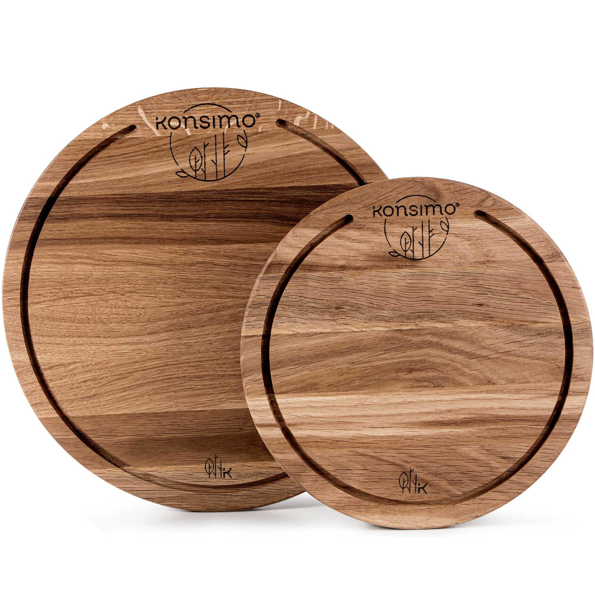 SCHNEIDEBRETT Holz Eiche geölt LESTE 2-tlg - Eichefarben, Holz (32/32cm) - KONSIMO®