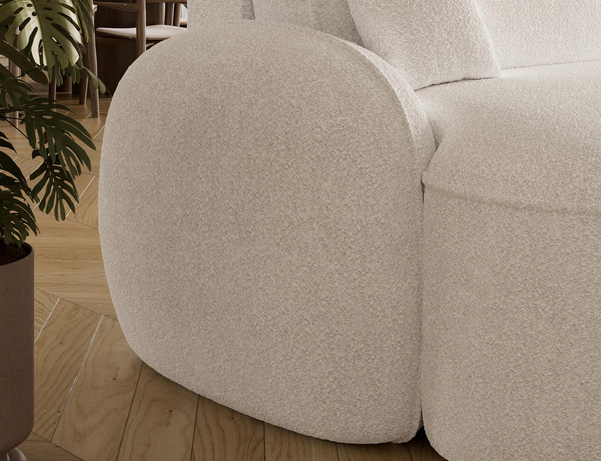 ECKSOFA TESALIA L-Form – Schlaffunktion, Bettkasten, Wellenfederung, HR-Kaltschaum, minimalistisches Design - Weiß, Kunststoff (150/247cm) - Wohnideebilder