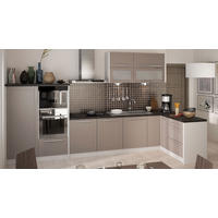 KÜCHENLEERBLOCK Kvantum grau / beige matt 10-teilig - Braun/Grau, Holzwerkstoff/Metall (330/226/150cm) - Feldmann-Wohnen