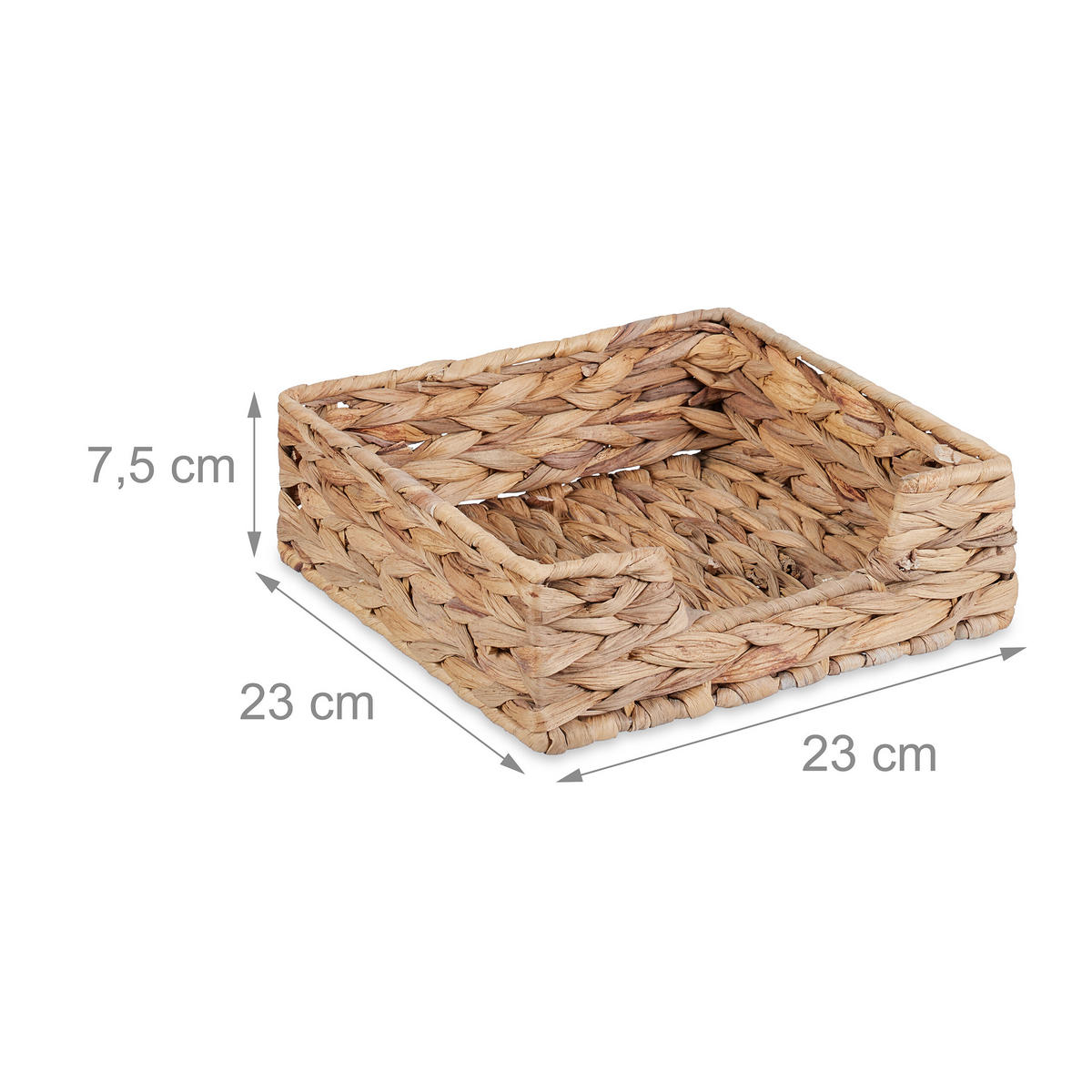 SERVIETTENHALTER - Hellbraun, Textil/Metall (23/23cm) - Relaxdays