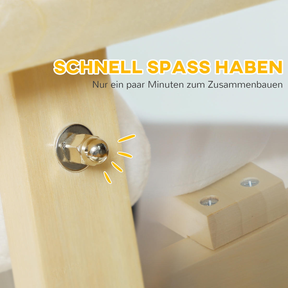 SCHAUKELTIER - Weiß, Textil/Metall (32.5/60/67cm) - AIYAPLAY