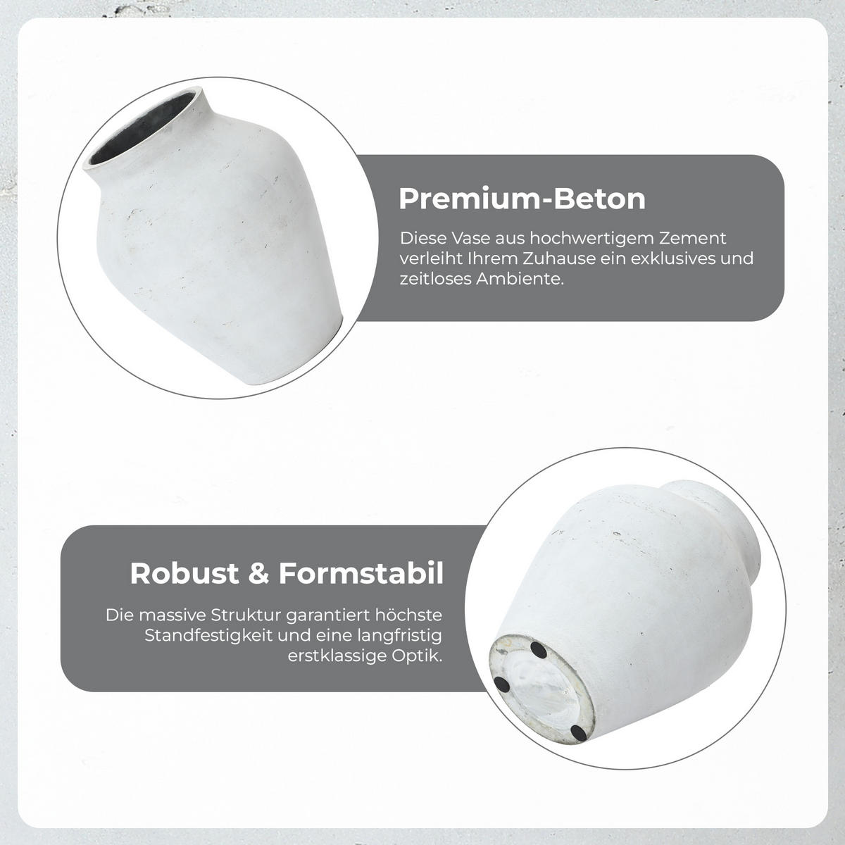 VASE Alba, 40 cm Hoch - Weiß, Naturmaterialien (40cm) - Hometopia