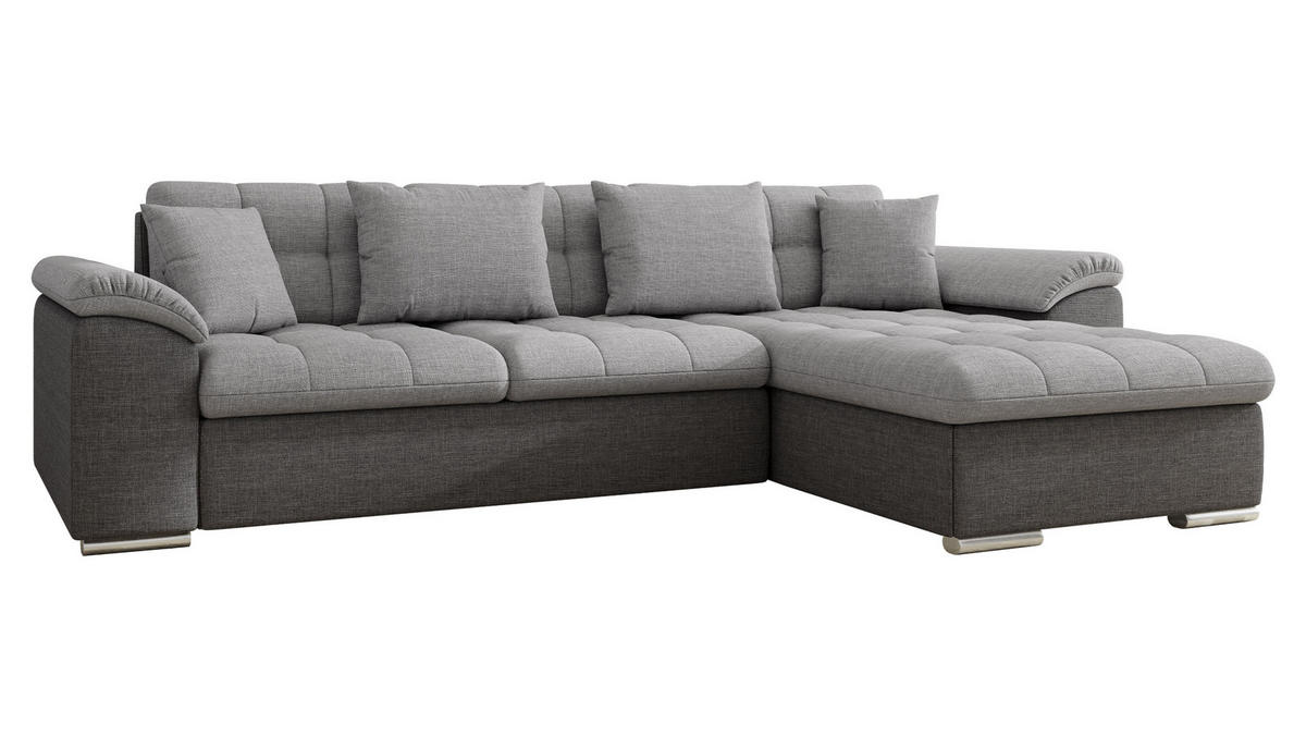 ECKSOFA Diana Lux, Seite: Rechts - Grau, Holz/Textil (280/160cm) - MIRJAN24
