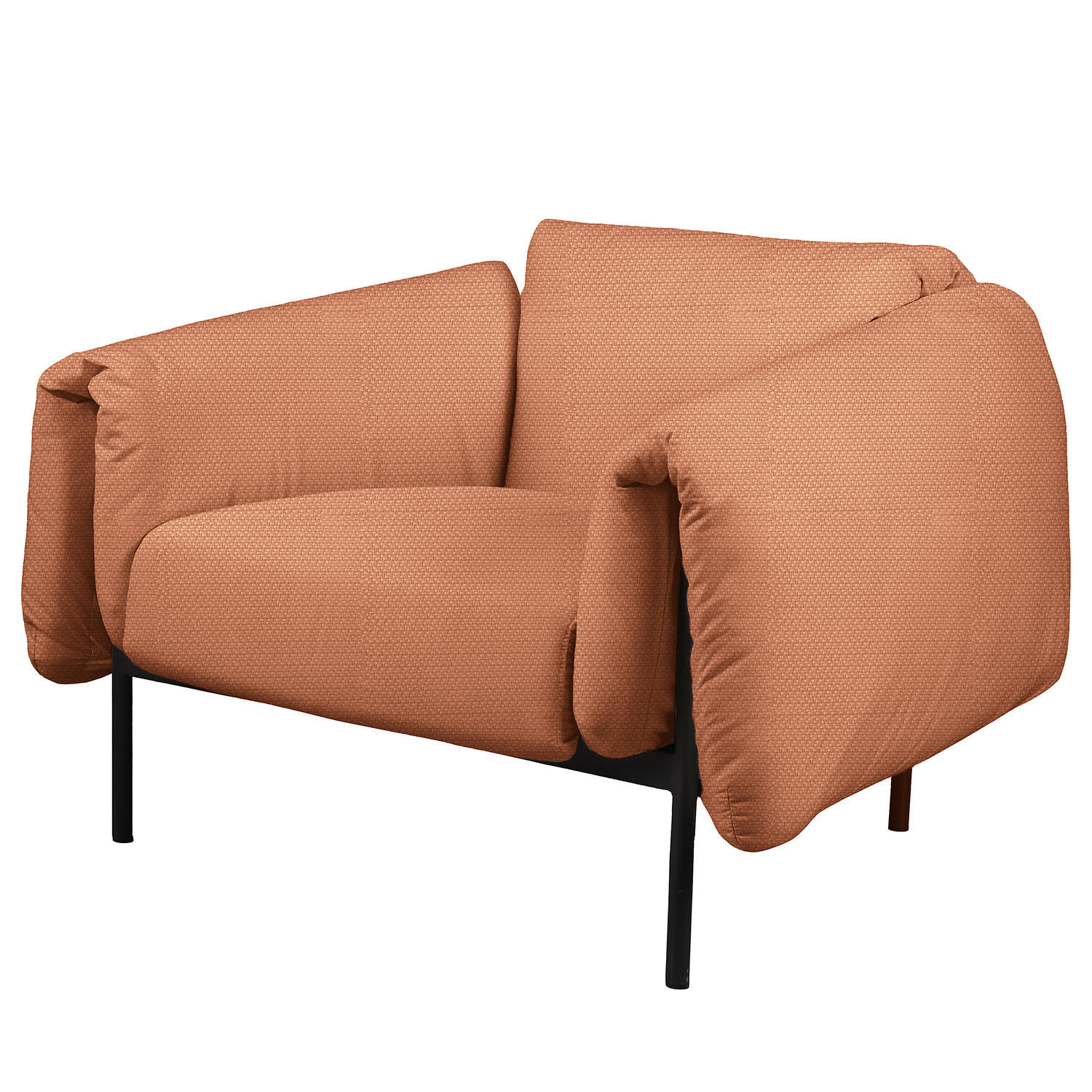 OUTDOOR-SESSEL - Rosa, Textil/Metall (104/70/98cm) - home24