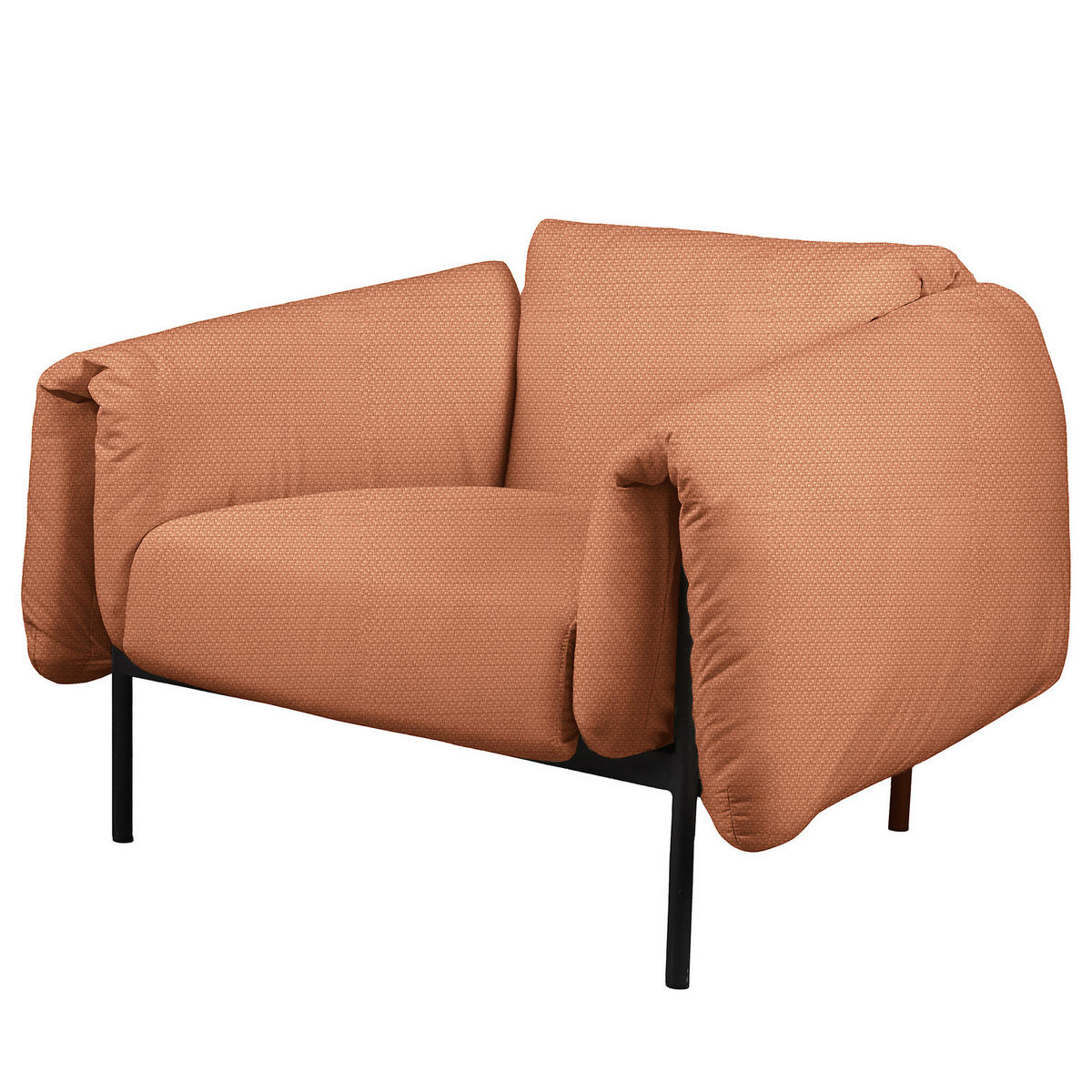 OUTDOOR-SESSEL - Rosa, Textil/Metall (104/70/98cm) - home24