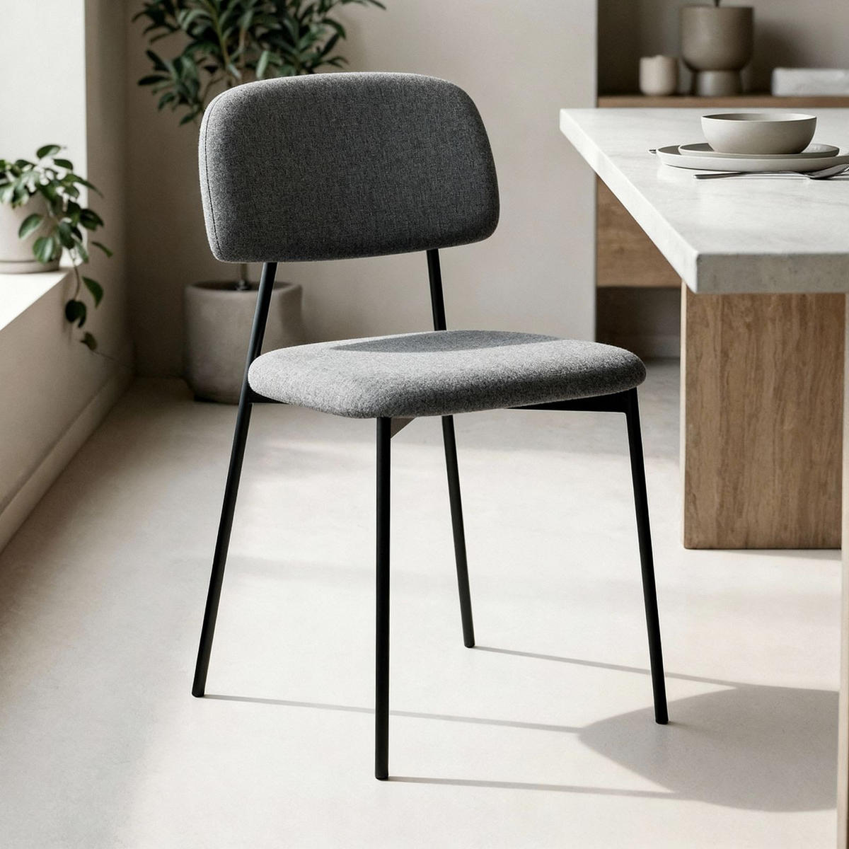 ESSZIMMERSTÜHLE TOLEDO 4ER-SET - Hellgrau, Textil (44/78/49cm) - IDIMEX