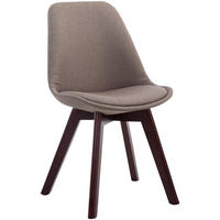 STUHL Stoff taupe - Taupe/Walnussfarben, Holz/Textil (48/84/55cm) - CLP