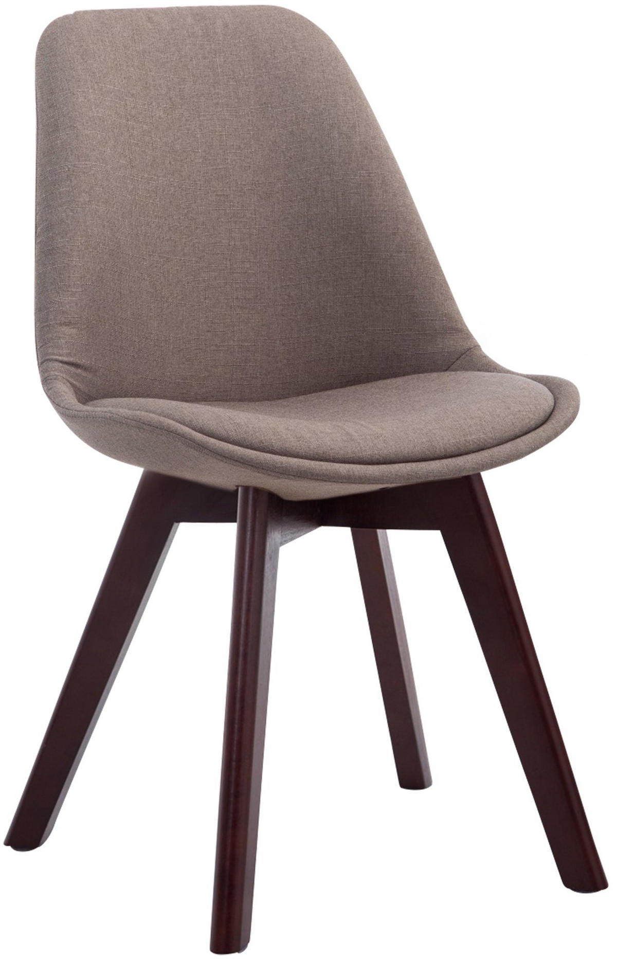 STUHL Stoff taupe - Taupe/Walnussfarben, Holz/Textil (48/84/55cm) - CLP