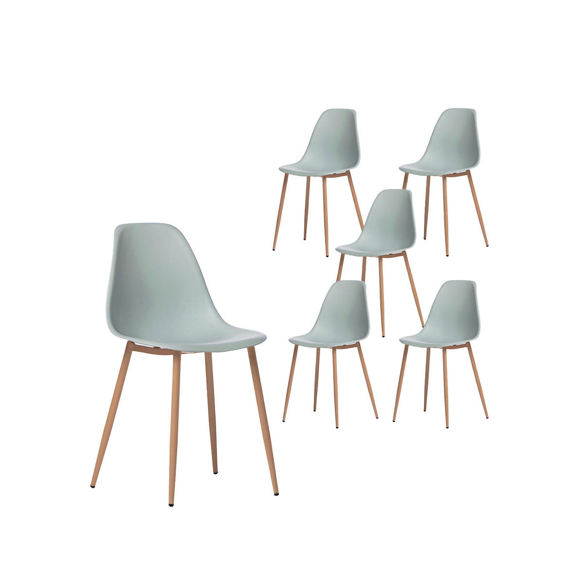 GARTENSTUHL Nina Grün 45 cm x 80 cm 6er-Set - Grün, Kunststoff (45/80/53cm) - Klast Home