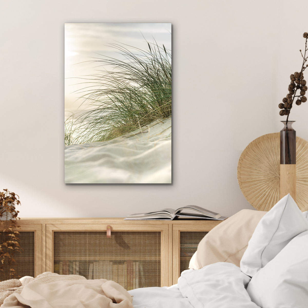 METALLBILD Dünen - Strand - Schleswig-Holstein - Wattenmeer 40x60 cm - Creme, Metall (40/60cm) - MuchoWow