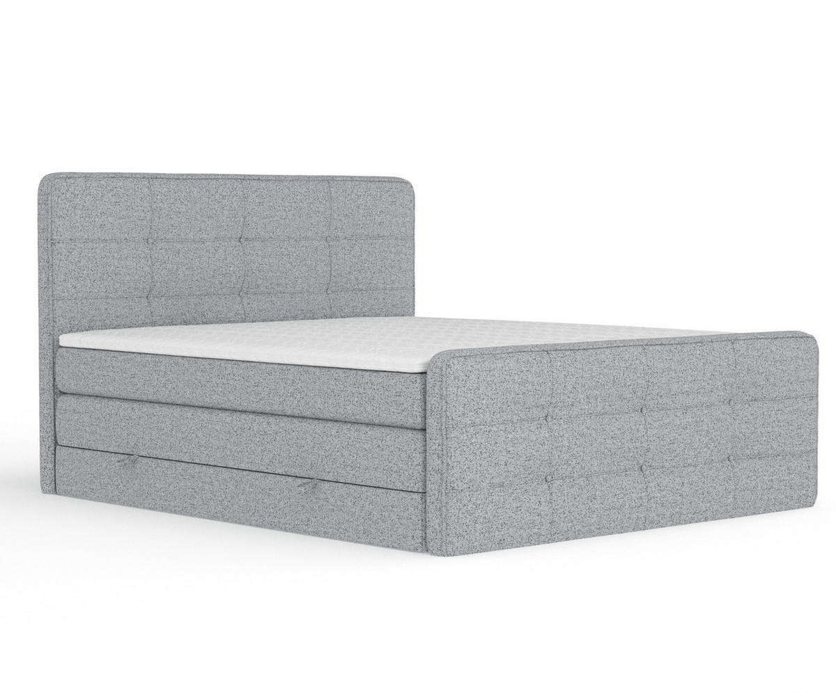 BOXSPRINGBETT Semplice Grau 200/200 cm - Schwarz/Grau, Holz/Holzwerkstoff (200/200cm) - Maison de Reve
