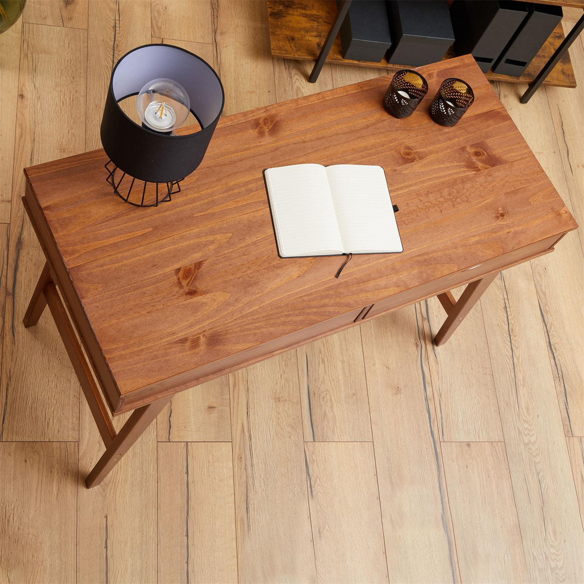 SCHREIBTISCH MILO - Kastanienfarben, Holz (50/110/75cm) - IDIMEX