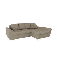 ECKSOFA ZAYA mit Schlaffunktion L-Form, Sofa mit Bettkasten, Wohnzimmersofa, Couch, Soffa, Bettsofa, RECHTS- Elephant - Zinkfarben, Holz (279/175cm) - Homesy