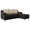 SCHLAFSOFA Dover mit Polsterhocker - Chromfarben/Braun, Holz/Kunststoff (192/80cm) - MIRJAN24