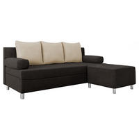 SCHLAFSOFA Dover mit Polsterhocker - Chromfarben/Braun, Holz/Kunststoff (192/80cm) - MIRJAN24