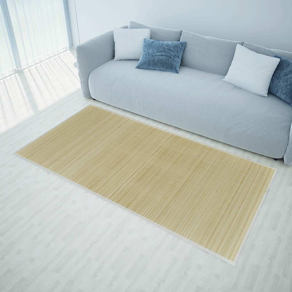 TEPPICH Bambus Natur Rechteckig 150/200 Cm - Beige, Holz (150/200cm) - vidaXL