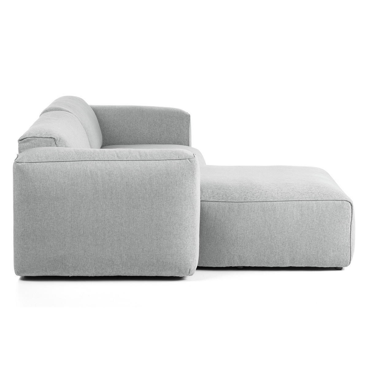 1,5-SITZER ECKSOFA mit Longchair - Hellgrau/Schwarz, Kunststoff/Textil (260/173cm) - home24