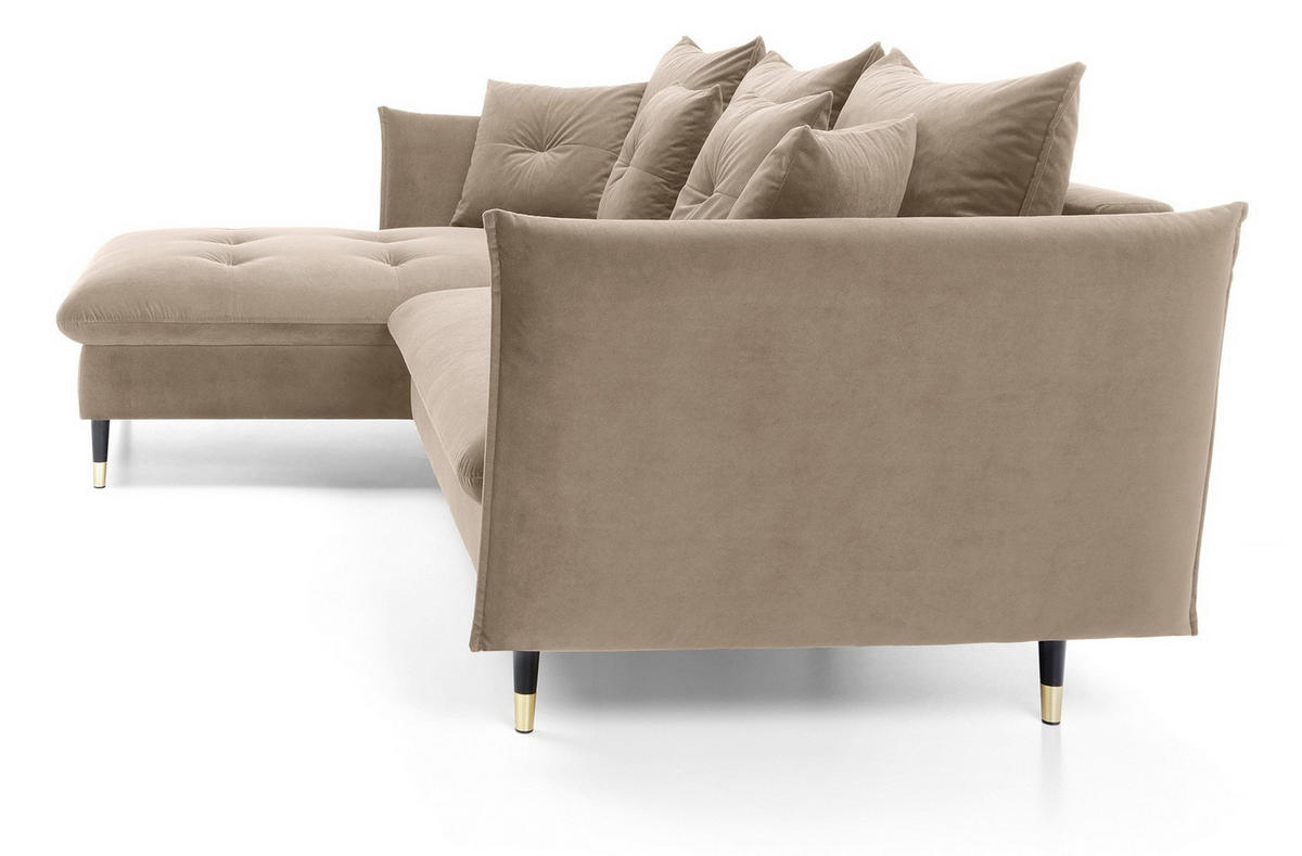 ECKSOFA 260 cm Sagir mit Schalffunktion, Bettkasten, Links - Braun - Schwarz/Braun, Holz (167/258cm) - Emporius