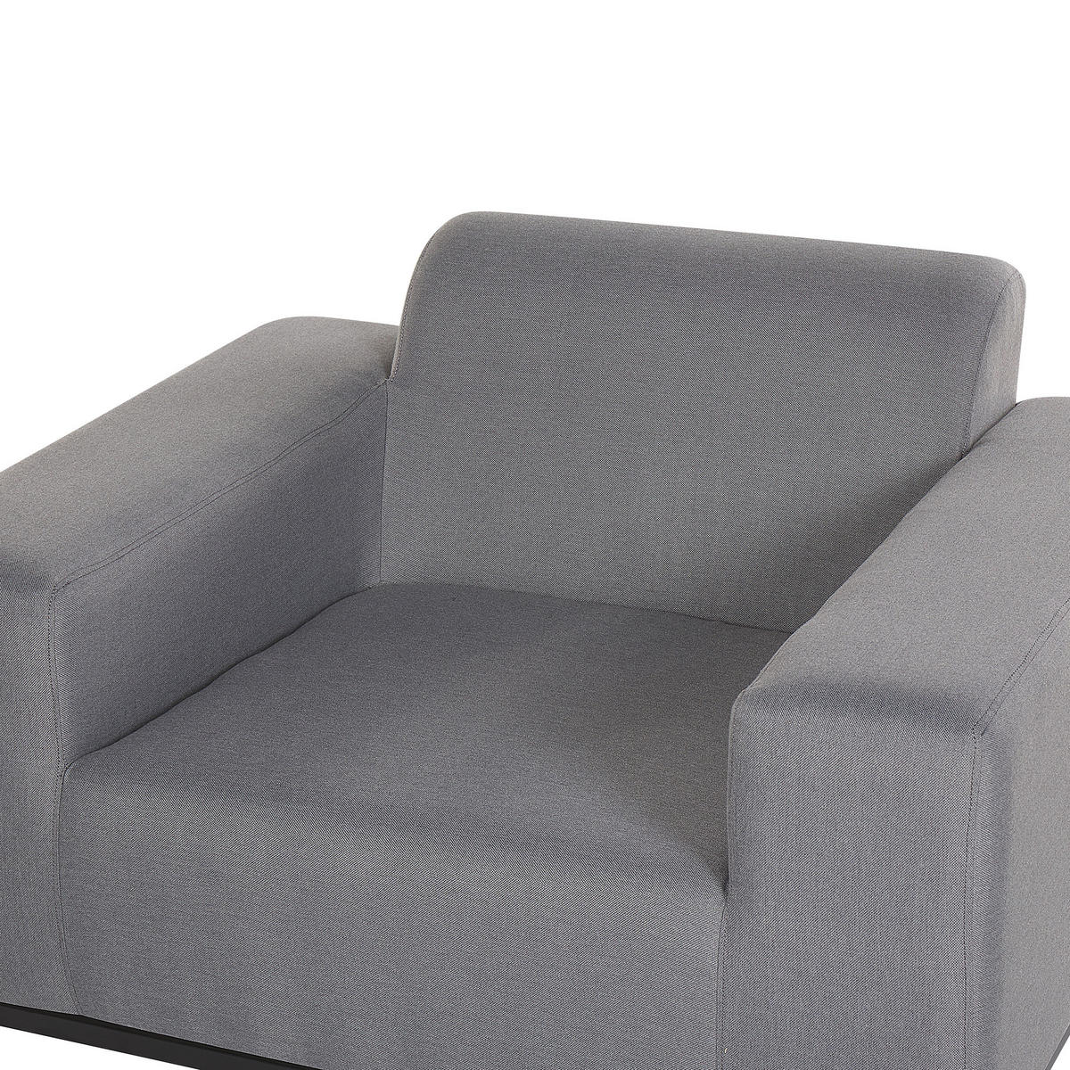 GARTENSESSEL 2er-SET grau/schwarzes Gestell Rovigo - Schwarz/Grau, Textil (105/68/84cm) - Beliani